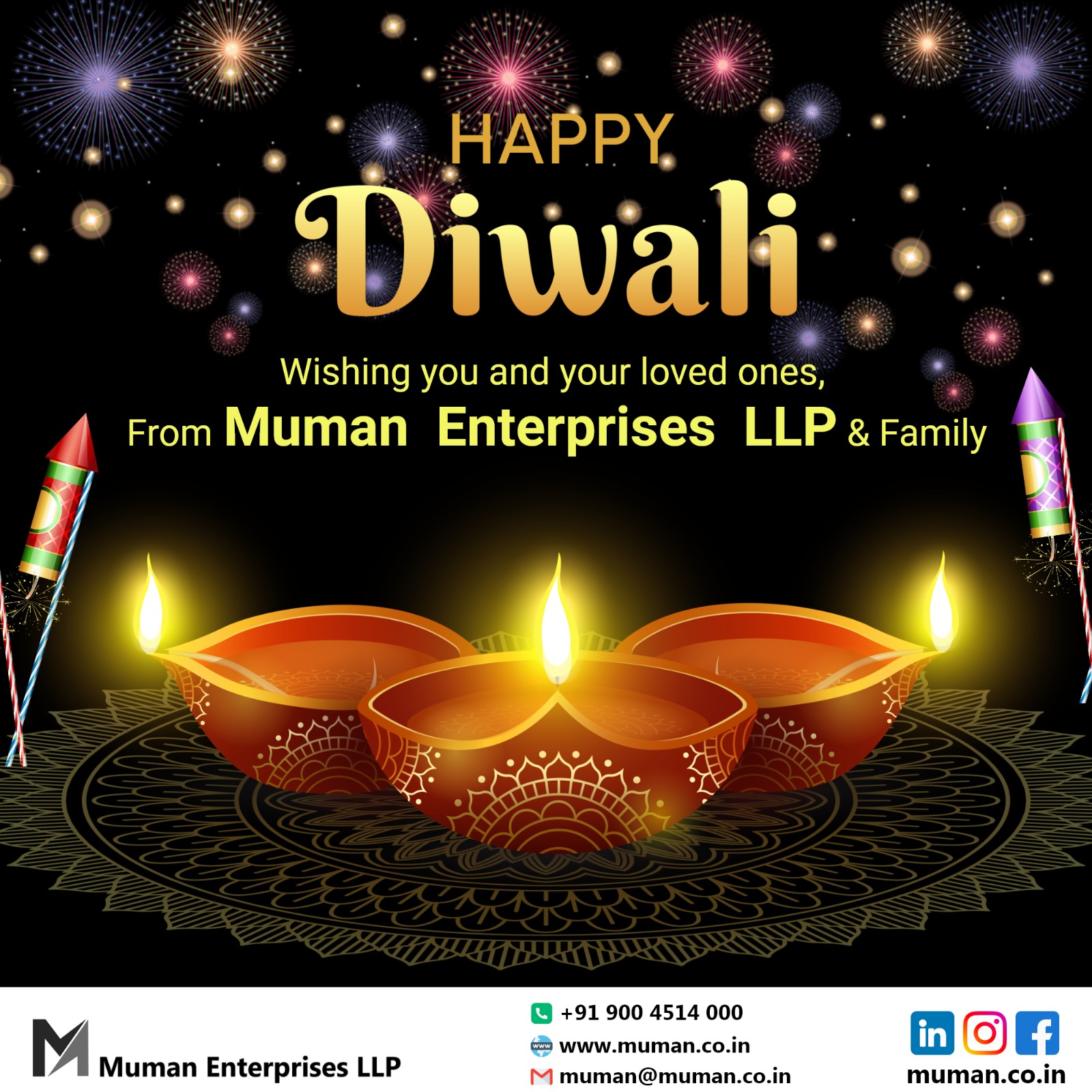 Happy Diwali from Muman Enterprises LLP!